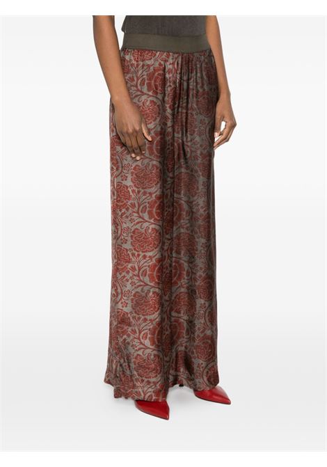 pantaloni pansy donna grigi e rossi UMA WANG | UP3012UW087